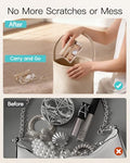 Jewelry Organizer with Clear 6 Velvet Bags (6PCS-Pink)