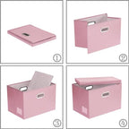 Large Stackable Storage Bins with Lids [5 (Pink / Large(5-Pack))
