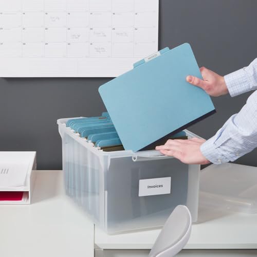 Store & Slide Plastic File Box (Clear)