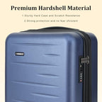 Expandable 16 Inch Underseat Carry On Luggage Airline Approved (Navy Blue / 16 Inch Underseat EXT)