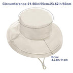 Sun Hats for Women Wide Brim Ponytail UV Protection Beach Hat Packable Waterproof Bucket Hat for Travel Hiking Gardening (Beige)