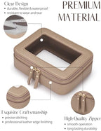 Clear Makeup Bag Travel Cosmetic Case Transparent Toiletry Bag with Zipper (Gold / Medium Moda)