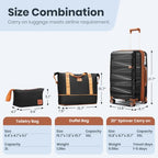 Luggage Sets 6 Piece Expandable Suitcase (Black / 6 Piece Set (14in/20in/24in/28in/DB/TB))