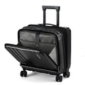 16" Carry on Luggage with 2 Laptop Compartments Airline Approved (Black / 16 Inch)