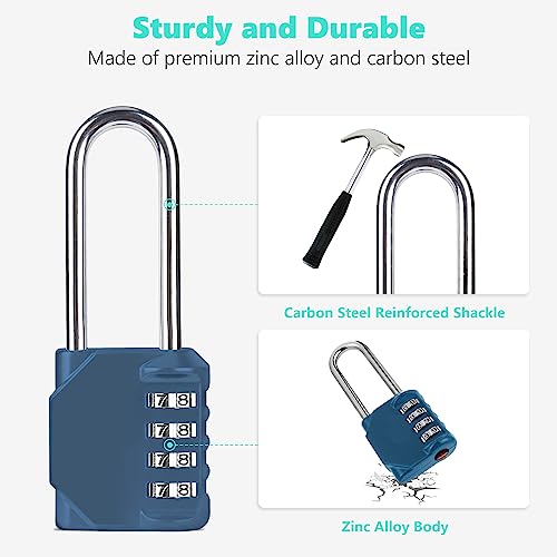CL21BG 2.6 Inch Long Shackle Combination Lock (Blue-Gray (L) *1)