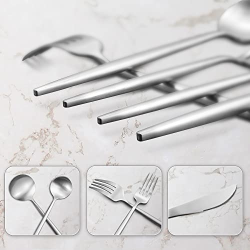 60 Piece Silverware Set (Matte Silver)