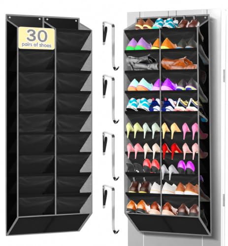 10 Tier Over the Door Shoe Organizer (Black)