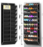 10 Tier Over the Door Shoe Organizer (Black)