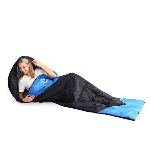 Camping Sleeping Bag (50-80°F Everyday 3 Season - Black XXL)