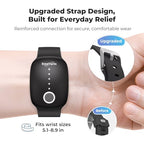 Fashion Anti Nausea Wristband Relieve Morning Motion Travel Sickness Rechargeable Drug Free Bands Without Side Effects (Jet Black - Extra 2pack Conductive Gel)