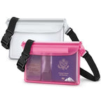 2 Pack Waterproof Fanny Pack Pouch Dry Bag for Phone Passport Purse (White & Pink)