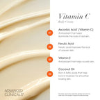 Brightening Vitamin C Body Cream Lotion + Vitamin C & Caffeine Eye Cream Face Moisturizer Skin Care Set For Women (Vitamin C Eye Cream + Body Cream Set / 2 Piece Set)