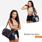 Gym Bag for Women (Flower / Medium - 20 x 10 x 10″)