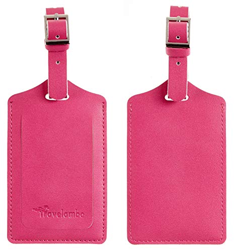 8 Pack Luggage Tags for Suitcases Airplane Travel Essentials (Rose Red)