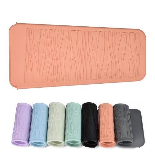 Silicone Heat Resistant Travel Mat Pouch for Straighteners (1 Pack / Coral Orange)