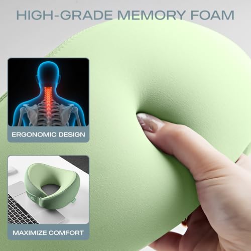 Memory Foam Neck Pillow (Green)