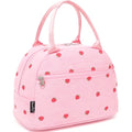 Insulated Lunch Bag for Women (Corduroy Strawberries RoseRed)