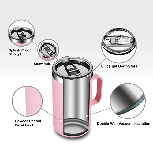 20 oz Insulated Coffee Mug (A1.Pink / 20 ounces (1 pack))