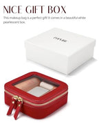 Small Clear Makeup Bag for Purse (Red / Mini Chic)