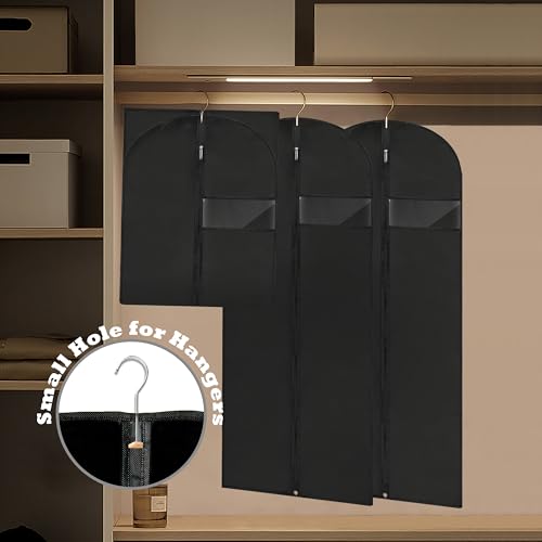Dress Bags for Gowns Long (Black / 60''- 2 Pack)