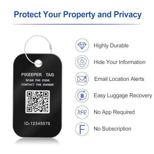 Aluminum US Flag Smart Luggage Tags 4 (Black)