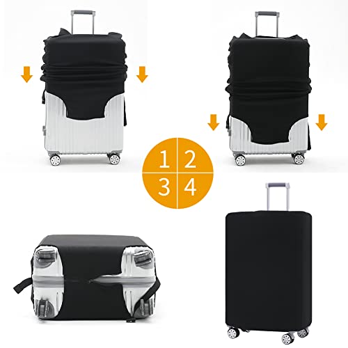 Travelkin Suitcase Covers For Luggage Tsa Approved Luggage Covers Protector (Black-Old / L)