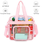 Clear Bag for Stadium Events With Shoulder Strap for Women (Clear#Pink)