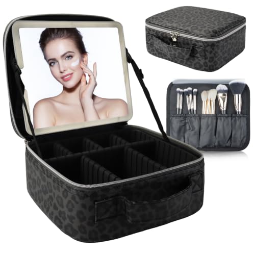 Makeup Bag with Led Mirror (Black / with LED mirror)