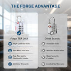 Open Alert TSA Approved Luggage Locks (Silver 2PK)