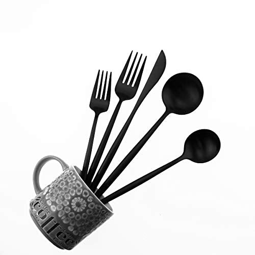 Matte Balck Silverware Set (Service for 1 / Black)