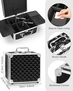 Makeup Bag with LED Mirror (Black Quilted / Small)