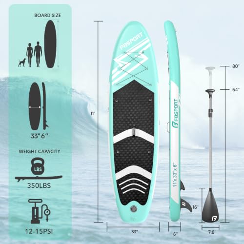 11' Premium Stand Up Paddle Board (Mint Green)