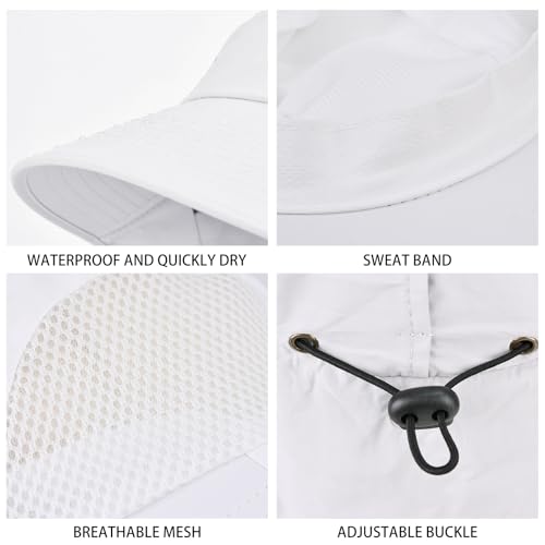 Sun Hat for Men Women with Neck Flap (6 3/4-6 7/8 / 1pack-white)