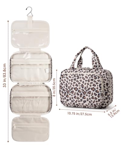 Hanging Toiletry Bag for Women (Y-Leopard / Medium)