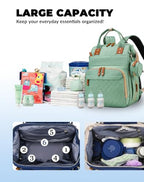 Diaper Bag with Changing Station (Palegreen)