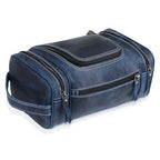 Leather Toiletry Bag for Men (BLUE / Men's Toiletry Bag)