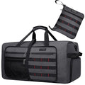 Foldable Duffle Bag for Men Large 65L Travel with Shoe Compartment (Silvery Grey)
