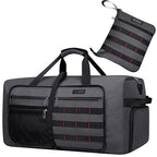 Foldable Duffle Bag for Men Large 65L Travel with Shoe Compartment (Silvery Grey)