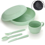 6 Piece Camping Mess Kit with Bowl (‎2.Green)