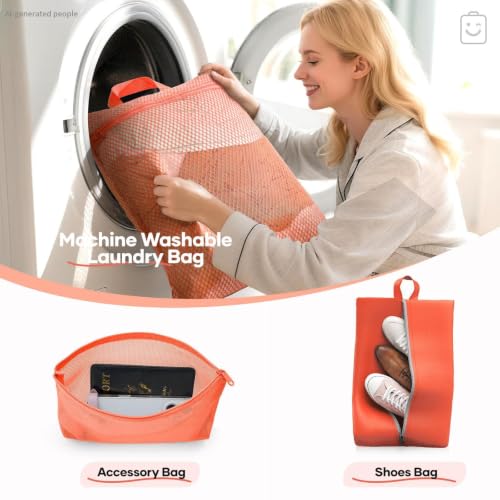 9 11 Set Compression Packing Cubes for Travel Essentials (Orange / 9 set)