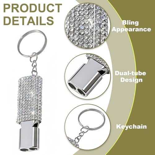 Emergency Whistles Lifeguard Safety Whistle with Lanyard and Keychain for Outdoor Camping Hiking Boating Backpacking Fishing Kayak Kids Rescue Signaling Loud Survival Whistle (Silver)