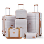 Luggage Sets with Spinner Wheels (Light Purple / 6 piece sets（14/20/24/28/DB/TB）)