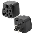 2 Pack US Travel Plug Adapter (Black)