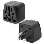 2 Pack US Travel Plug Adapter (Black)