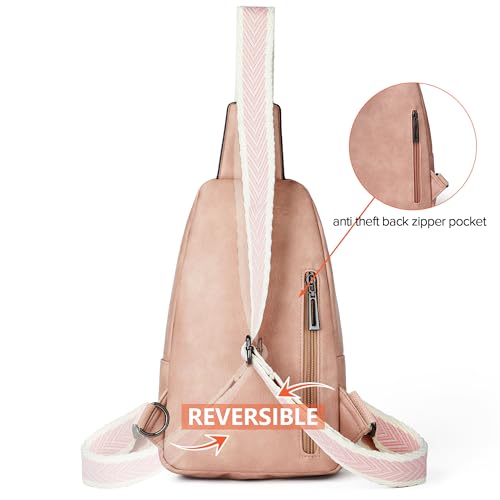 Sling Bag Crossbody Bags for Women Small Cross Body Bag Fanny Packs Chest Sling Purse for Daily Travel Leisure Sport (7-3 Pink)