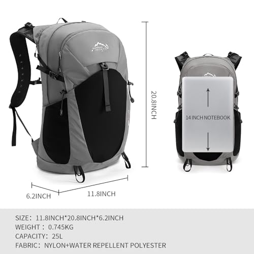 Hiking Hydration Backpack with 2L (Grey-3L Water Bladder)