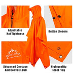 Hooded Rain Poncho Lightweight Waterproof Unisex Raincoat Jacket with Pocket for Men Women Adult (One Size / Orange)