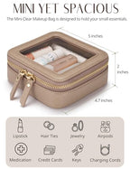 Small Makeup Pouch Clear Makeup Bag for Purse Travel Mini Bag for Women for Essentials Cute Cosmetic Case Traveling Small Toiletry Bag Portable Mini Pouch for Car Organizer Bag Gold (Gold / Mini Chic)