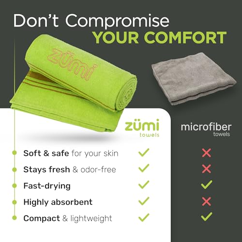 MINI 100% Cotton Camping Travel Towel (Green Mini)