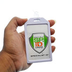 Bulk 50 Pack Premium Rigid Airline Luggage Tag Holders with 6" Worm Loops (50 Pack / White)